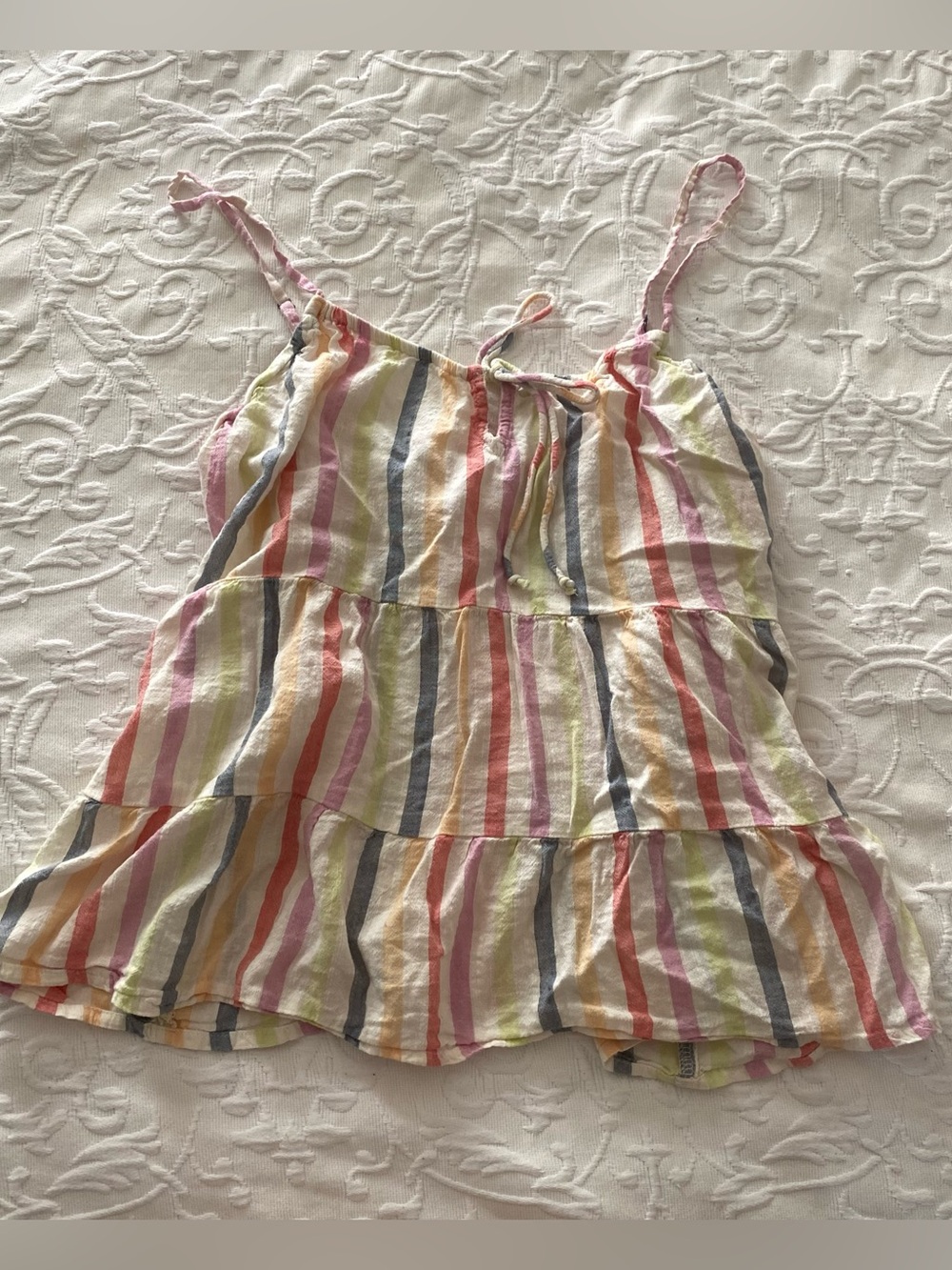 Pinstripe tiered baby doll top